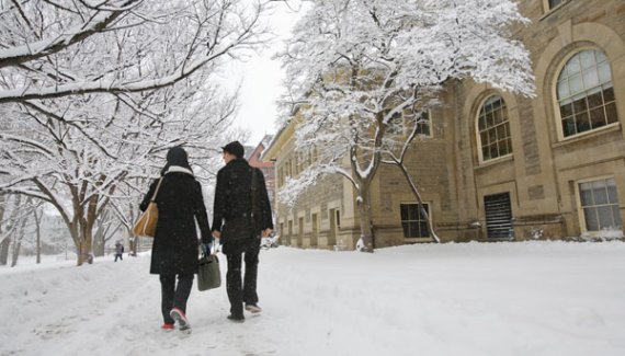 Arts Quad in winter
