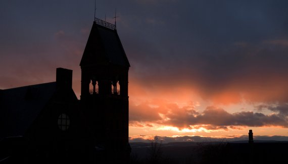 Cornell Tower at dusk