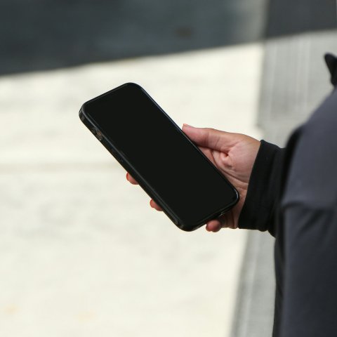 Person holding smartphone
